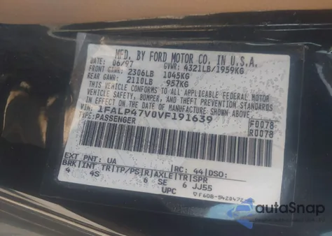 1997 Ford Mustang Cobra from USA, damaged, VIN 1FALP47V0VF191639